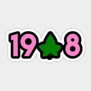 1908 AKA Pretty Girls Ivy Pearls Pink Green Phirst Pham Sticker